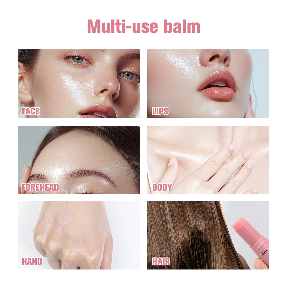 Stick idrattante multiuso Rosa- Balsamo illuminante Viso e Labbra